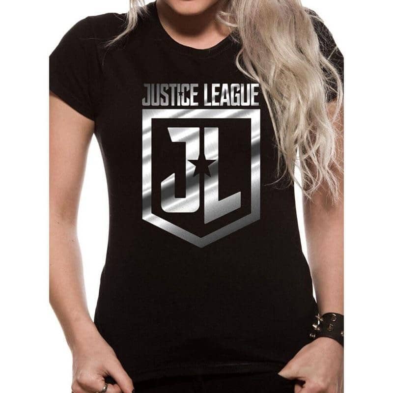 Women's Justice League Foil Logo T-Shirt.