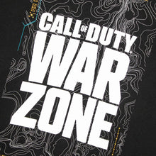 Load image into Gallery viewer, White Call of Duty War Zone logo on Black T-Shirt