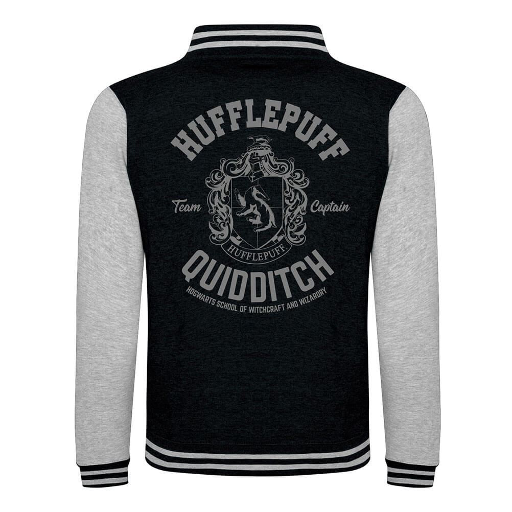 Harry Potter Hufflepuff Quidditch Black Varsity Jacket.