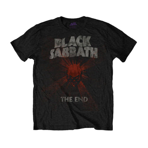 Men's Black Sabbath The End Skull Shine Crew Neck T-Shirt.