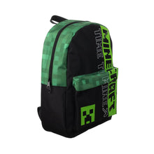 Load image into Gallery viewer, Minecraft Creeper Time To Mine Laptop Backpack.