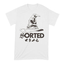Load image into Gallery viewer, Harry Potter Sorting Hat White Crew Neck T-Shirt.