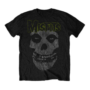 Men's The Misfits Classic Distressed Logo Black T-Shirt.