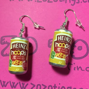Zozo Tings Funky Retro Spaghetti Hoops Tin Can Drop Earrings