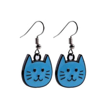 Load image into Gallery viewer, Cartoon Cat Face Drop Earrings.