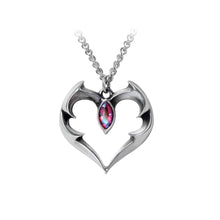 Load image into Gallery viewer, Alchemy Gothic Batheart The Vampire&#39;s Kiss Pewter Pendant.