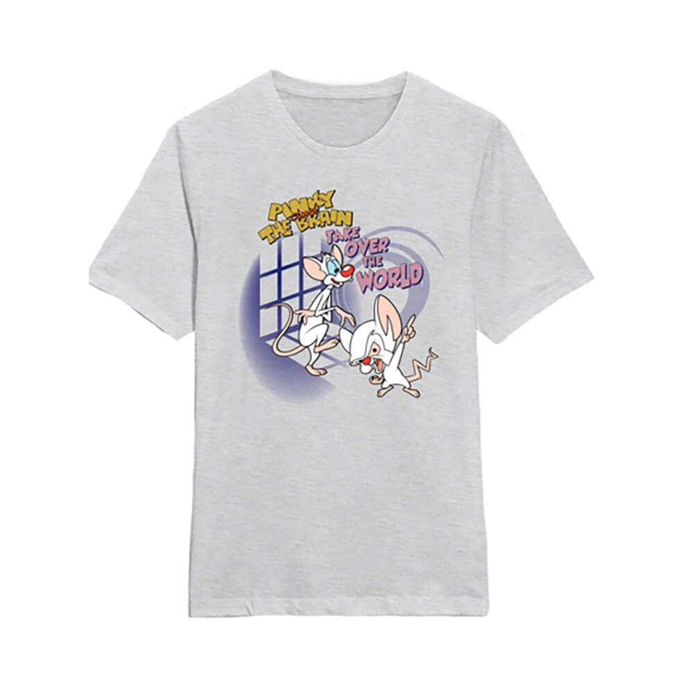 Pinky & the Brain Take Over the World Grey T-Shirt