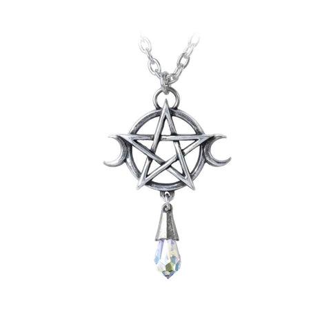 Alchemy Gothic Goddess Pentagram Pewter Pendant.