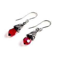 Load image into Gallery viewer, Alchemy Gothic Empyrean Red Tear Pewter Dropper Earrings.