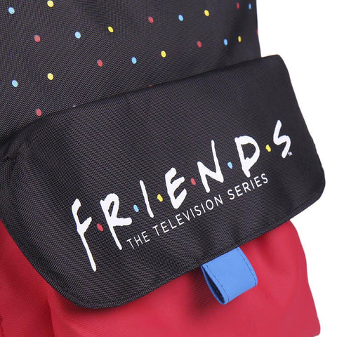 Friends Logo Polka Dot Black and Red Backpack.