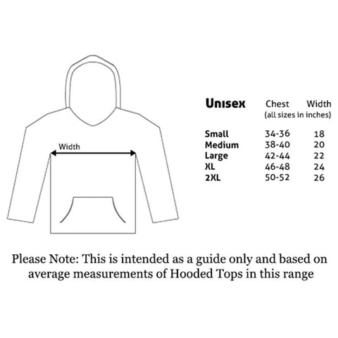 Unisex Hoodie Size Guide at Retro Styler