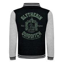 Load image into Gallery viewer, Harry Potter Slytherin Quidditch Black Varsity Jacket