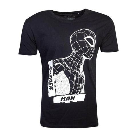 Spider-Man Side View Spidey Black T-Shirt.