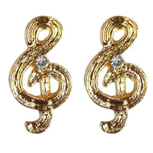 Load image into Gallery viewer, Treble Clef Stud Earrings with Enamel