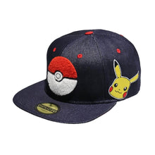 Load image into Gallery viewer, Pokemon Poke Ball Denim Snapback Cap.
