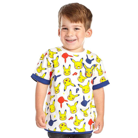 Children's Pokemon Pikachu AOP White T-Shirt.