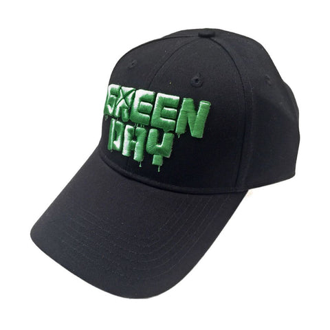 Green Day Dripping Logo Black Baseball Cap.