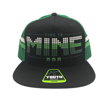 Load image into Gallery viewer, Youth Minecraft Time to Mine Snapback Cap.