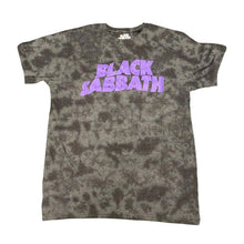 Load image into Gallery viewer, Black Sabbath Logo Grey Tie-Dye Crew Neck Eco T-Shirt.