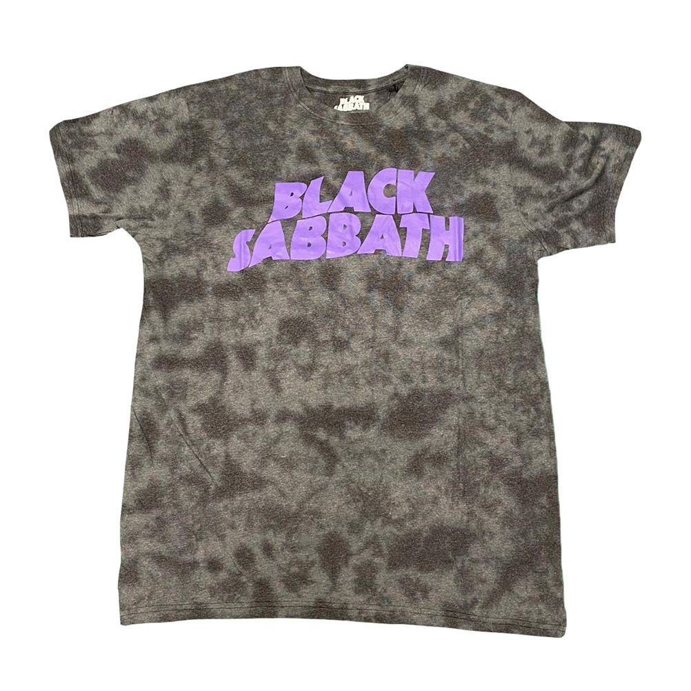 Black Sabbath Logo Grey Tie-Dye Crew Neck Eco T-Shirt.