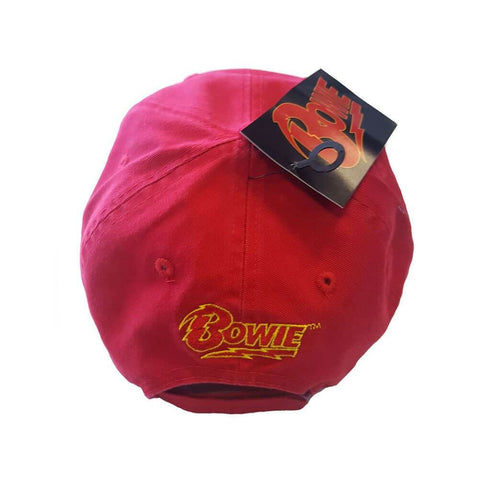 David Bowie Logo Distressed Bill Red Baseball Cap