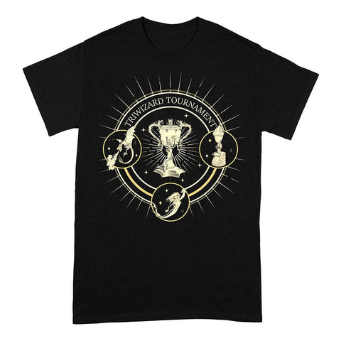 Harry Potter Triwizard Seal Black Crew Neck T-Shirt.