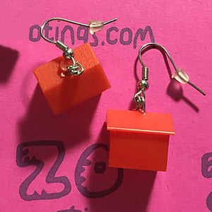 Zozo Tings Board Game Red Hotel Drop Earrings