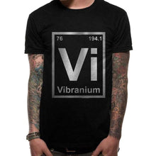 Load image into Gallery viewer, Men&#39;s Marvel Comics Vibranium Element Black Crew Neck T-Shirt.