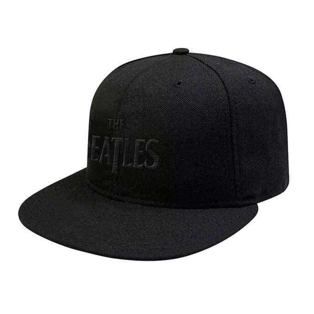 The Beatles Embroidered Logo Black Snapback Cap