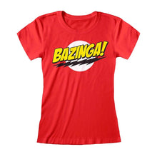 Load image into Gallery viewer, Women&#39;s Big Bang Theory Bazinga Logo Fitted T-Shirt.