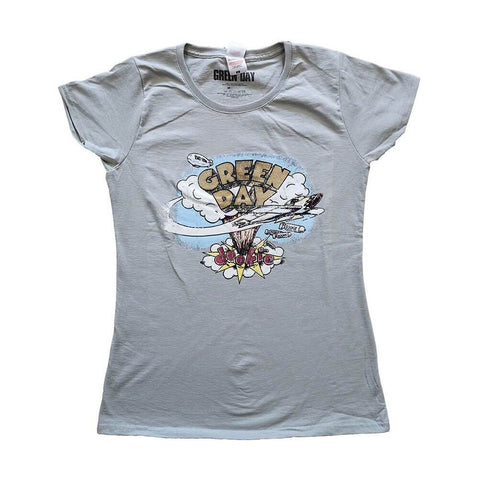 Women's Green Day Vintage Dookie Grey Fitted T-Shirt.