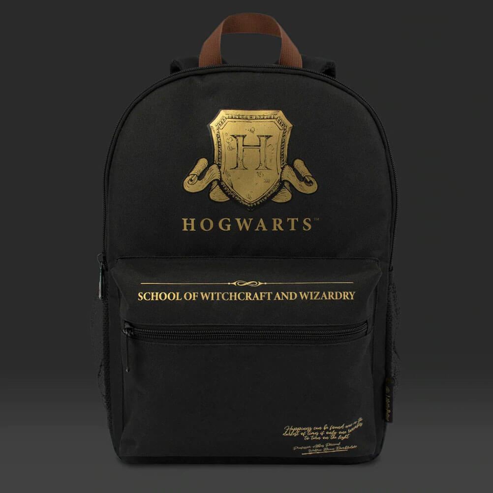Harry Potter Hogwarts Shield Black Backpack.