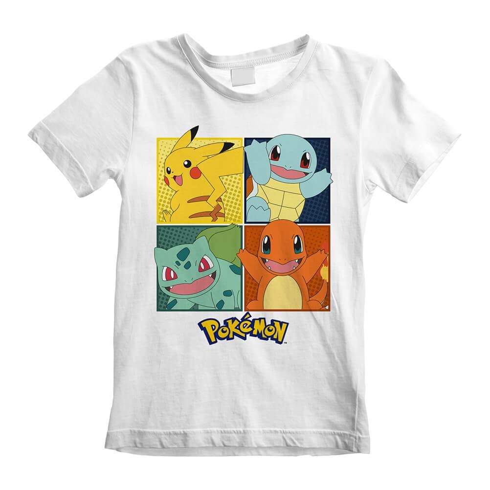 Children's Pokemon Character Squares White T-Shirt.