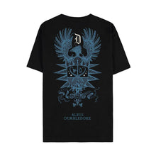 Load image into Gallery viewer, Fantastic Beasts Dumbledore Family Crest Black Crew Neck T-Shirt.