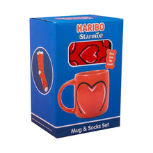 Load image into Gallery viewer, Haribo Starmix Heart Mug and Socks Gift Set.
