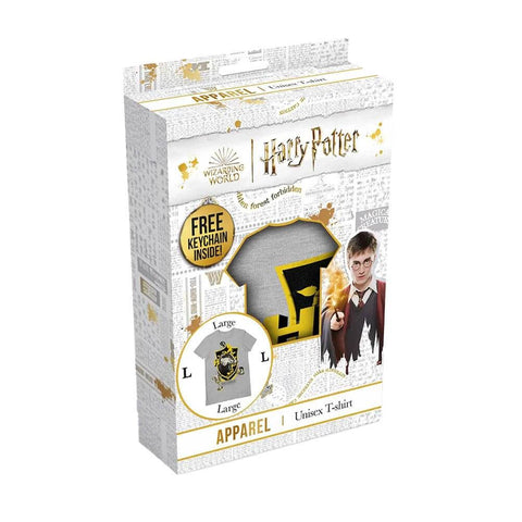 Harry Potter Hufflepuff House T-Shirt and Keyring Gift Set.