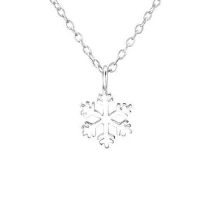 Sterling Silver Snowflake Charm Necklace
