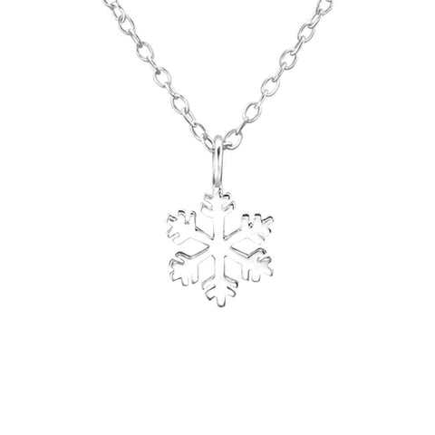 Sterling Silver Snowflake Charm Necklace