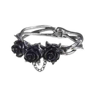Alchemy Gothic Wild Black Rose Pewter Bracelet.
