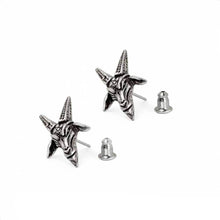 Load image into Gallery viewer, Alchemy Gothic Baphomet Pewter Ear Studs