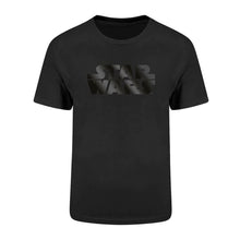 Load image into Gallery viewer, Star Wars Foil Logo Black Crew Neck T-Shirt.