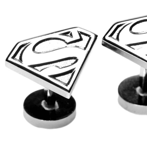 DC Comics Superman Silver Shield Cufflinks.