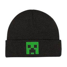 Load image into Gallery viewer, Minecraft Creeper Black Beanie Hat