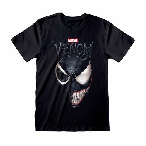 Marvel Venom Split Face Black Crew Neck T-Shirt.